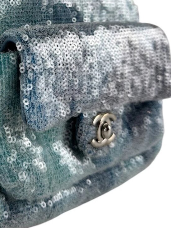 CHANEL Backpack Blue/Silver Sequin/Leather/Metal - main image 5